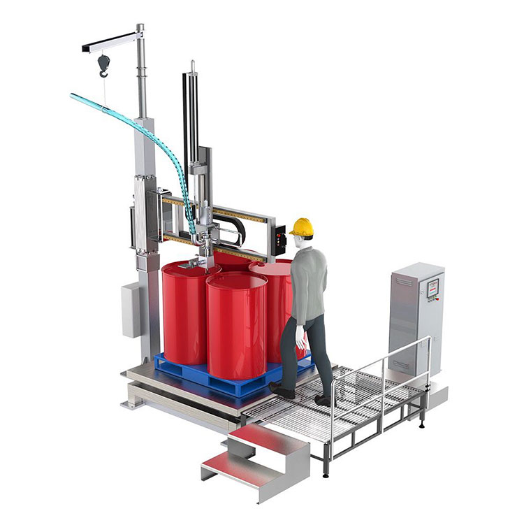 IBC Barrel Rocker Mota litiozko bateria likidoa betetzeko makina